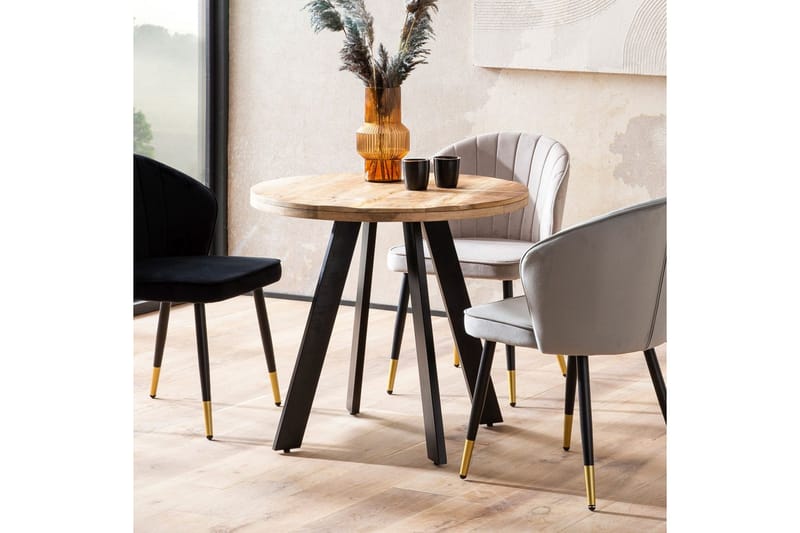 Matbord Wohnling rund massivt trä, modern lantlig stil 80 cm - 80 cm - Möbler - Matplats - Matbord & köksbord