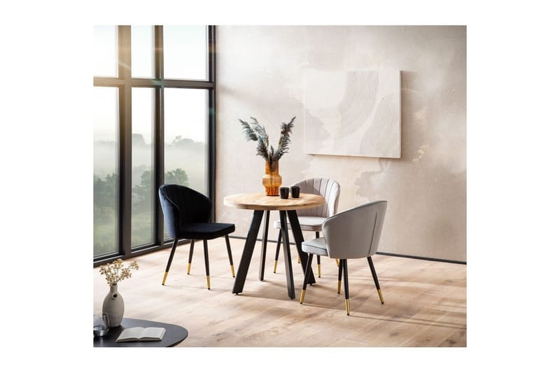 Matbord Wohnling rund massivt trä, modern lantlig stil 80 cm - 80 cm - Möbler - Matplats - Matbord & köksbord
