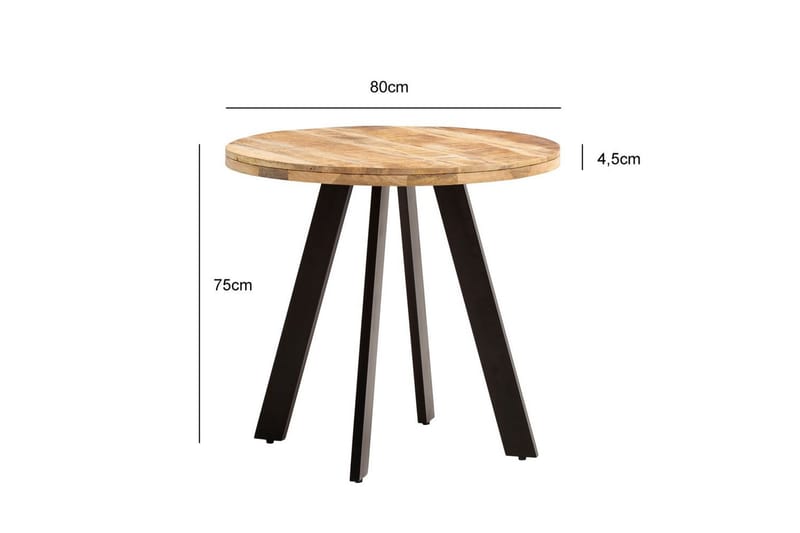 Matbord Wohnling rund massivt trä, modern lantlig stil 80 cm - 80 cm - Möbler - Matplats - Matbord & köksbord