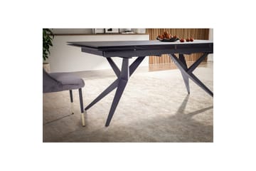 Matbord Wohnling Utdragbart 180-260 cm keramisk fyra ben och metallram Svart, marmor svart - Svart, svart marmor - Möbler - Matplats - Matbord & köksbord