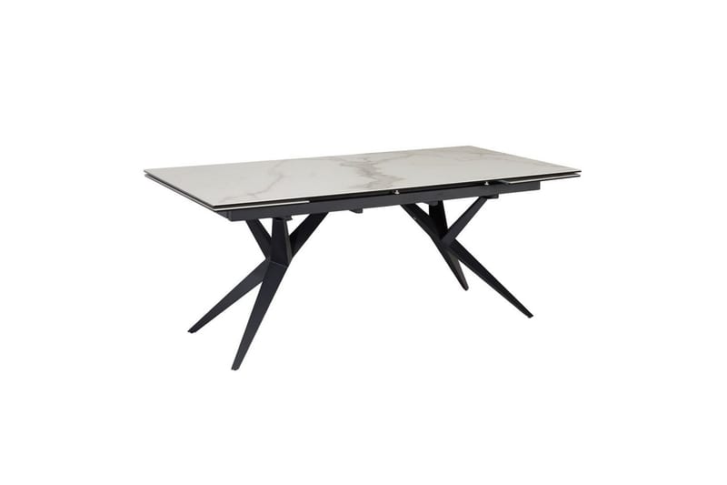 Matbord Wohnling Utdragbart 180-260 cm keramisk fyra ben och metallram Svart, marmor vit - Svart, marmor vit - Möbler - Matplats - Matbord & köksbord