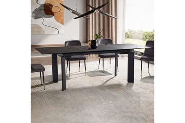 Matbord Wohnling Utdragbart 180-260 cm keramisk, klassiskt fyra ben och metallram Svart, marmor svart - Svart, marmor svart - Möbler - Matplats - Matbord & köksbord