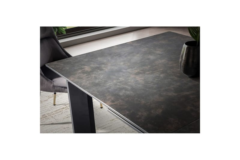 Matbord Wohnling Utdragbart 180-260 cm keramisk, klassiskt fyra ben och metallram Svart, marmor svart - Svart, marmor svart - Möbler - Matplats - Matgrupp & matbord med stolar