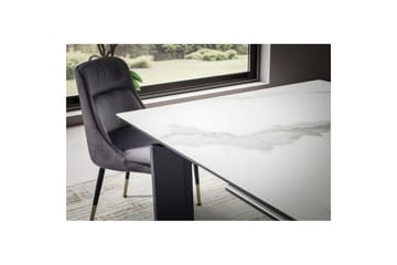 Matbord Wohnling Utdragbart 180-260 cm keramisk, klassiskt fyra ben och metallram Svart, marmor vit - Svart, marmor vit - Möbler - Matplats - Matbord & köksbord