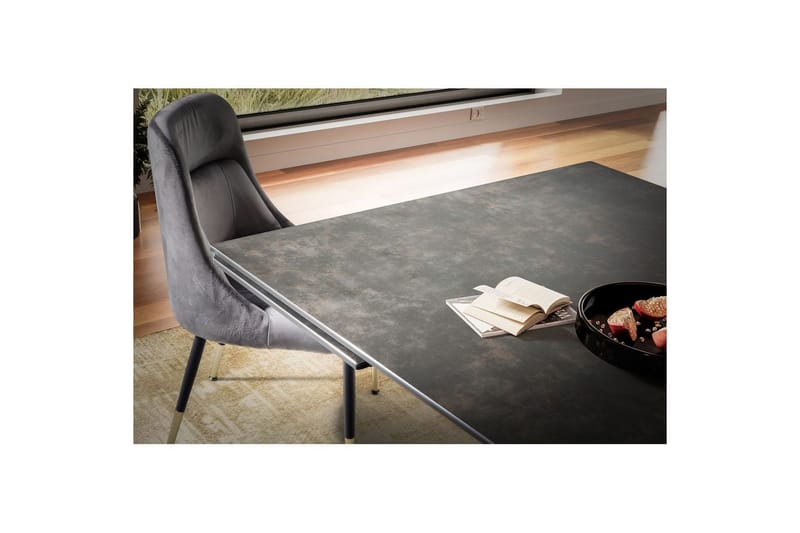 Matbord Wohnling Utdragbart 180-260 cm keramisk modern Z-ram design Svart, marmor svart - Svart, marmor svart - Möbler - Matplats - Matbord & köksbord
