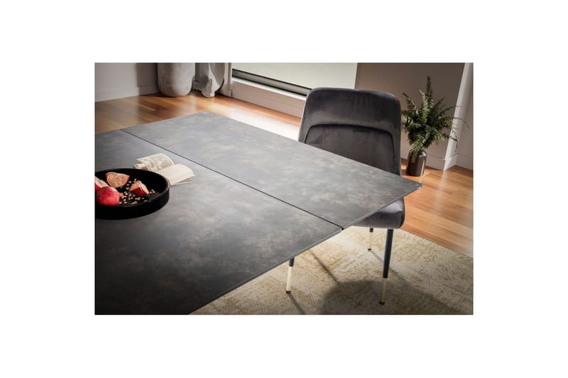 Matbord Wohnling Utdragbart 180-260 cm keramisk modern Z-ram design Svart, marmor svart - Svart, marmor svart - Möbler - Matplats - Matbord & köksbord