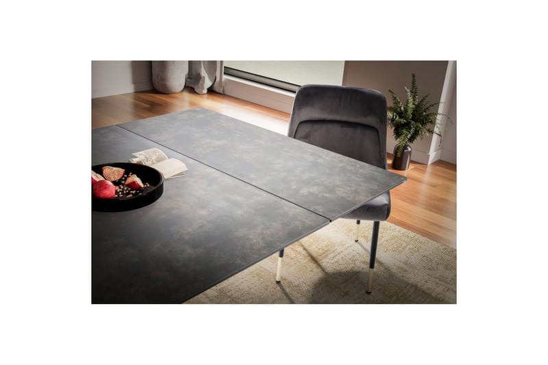 Matbord Wohnling Utdragbart 180-260 cm keramisk modern Z-ram design Svart, marmor svart - Svart, svart marmor - Möbler - Matplats - Matbord & köksbord