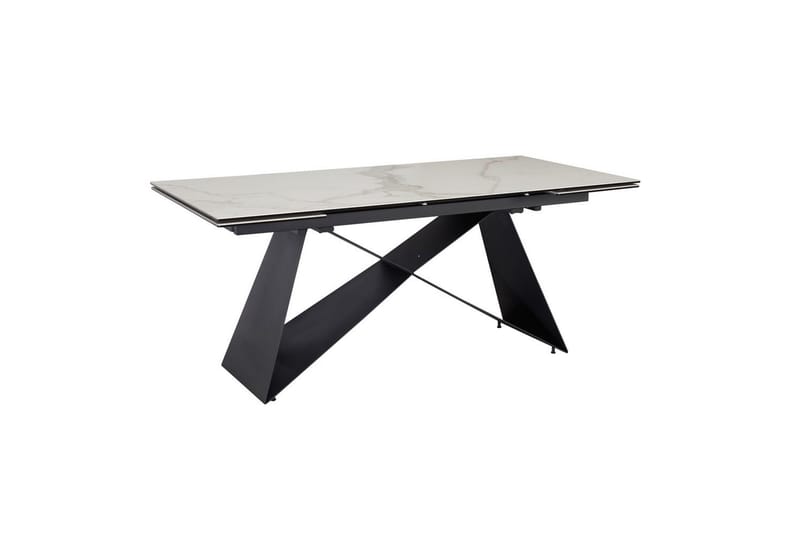 Matbord Wohnling Utdragbart 180-260 cm keramisk modern Z-ram design Svart, marmor vit - Svart, marmor vit - Möbler - Matplats - Matbord & köksbord