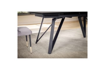 Matbord Wohnling Utdragbart 180-260 cm keramiskt vinklade metallben med hårnål Svart, marmor svart - Svart, svart marmor - Möbler - Matplats - Matbord & köksbord