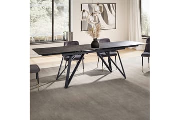 Matbord Wohnling Utdragbart 180-260 cm keramiskt vinklade metallben med hårnål Svart, marmor svart - Svart, svart marmor - Möbler - Matplats - Matbord & köksbord