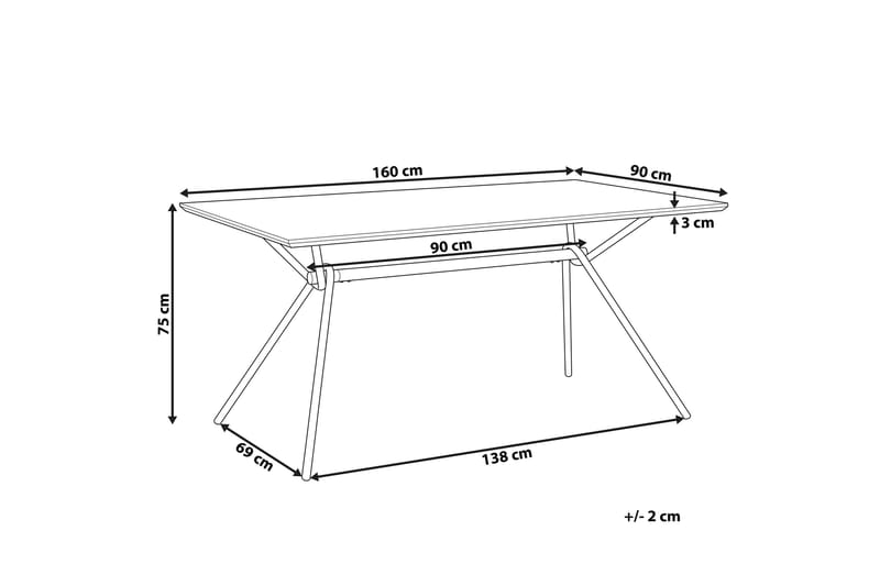 ZEDDE Matbord 160 cm Natur/Svart - Möbler - Matplats - Matbord & köksbord
