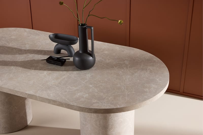 Matbord Peach Narvik Dining Table 100x200 cm - Beige Marblelook / Beige - Möbler - Matplats - Matbord & köksbord