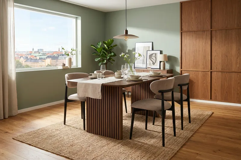 Matgrupp Bark Richeto med Molly stolar Svart - Möbler - Matplats - Matgrupp & matbord med stolar