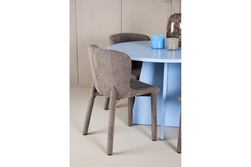 Matgrupp Bootcut Runt 110 cm Babyblå med 4st Astoria Stolar Brun - Brun - Möbler - Matplats - Matgrupp & matbord med stolar