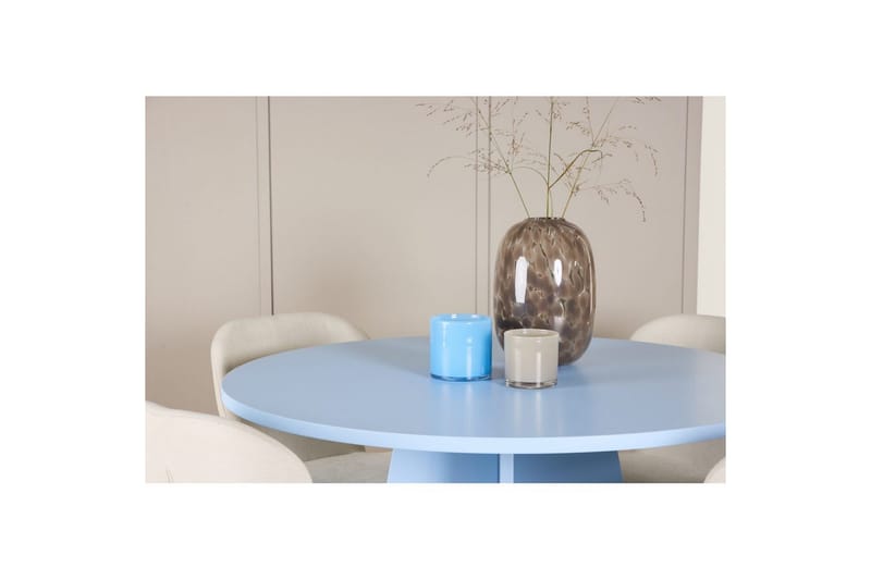 Matgrupp Bootcut Runt 110 cm Babyblå med 4st Lilja Stolar - Möbler - Matplats - Matgrupp & matbord med stolar