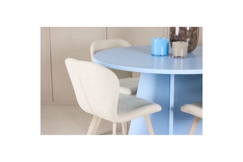 Matgrupp Bootcut Runt 110 cm Babyblå med 4st Lilja Stolar - Möbler - Matplats - Matgrupp & matbord med stolar