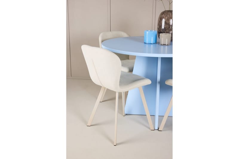 Matgrupp Bootcut Runt 110 cm Babyblå med 4st Lilja Stolar - Möbler - Matplats - Matgrupp & matbord med stolar
