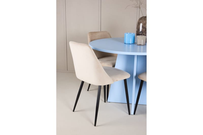 Matgrupp Bootcut Runt 110 cm Babyblå med 4st Night Stolar - Möbler - Matplats - Matgrupp & matbord med stolar