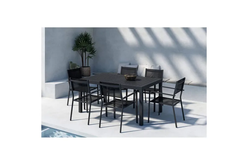 Matgrupp Capo, Copacabana - Svart - Utemöbler - Utegrupp - Matgrupper utomhus