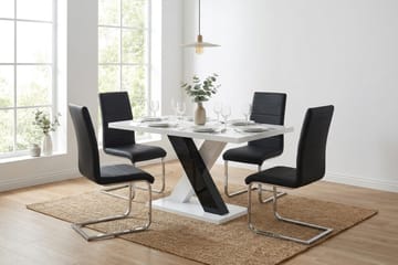 Matgrupp Cesi 14 0cm med 4 Cibus stolar - Vit - Möbler - Matplats - Matgrupp & matbord med stolar
