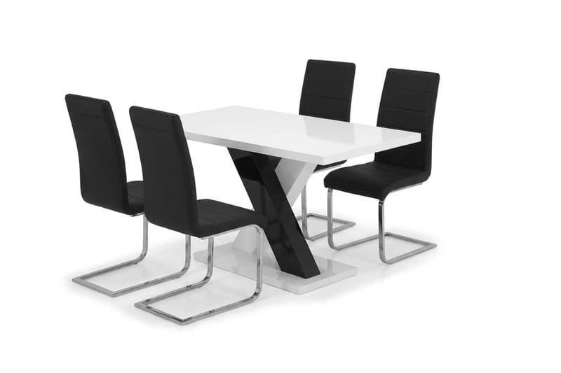 Matgrupp Cesi 14 0cm med 4 Cibus stolar, Vit