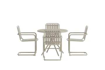 Matgrupp Chios 90 cm med 4 Stolar Utomhus - Beige - Utemöbler - Utegrupp - Matgrupper utomhus