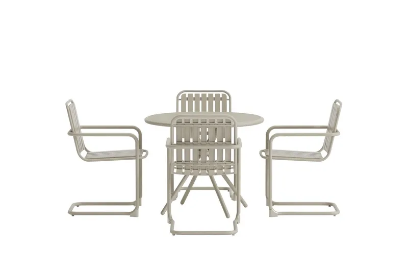 Matgrupp Chios 90 cm med 4 Stolar Utomhus - Beige - Möbler - Matplats - Matgrupp & matbord med stolar