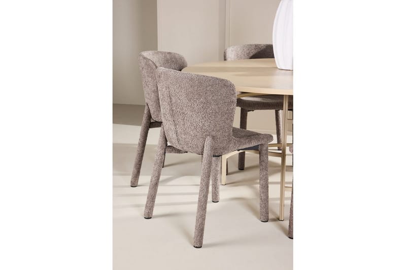Matgrupp Copenhagen Runt 140 cm med 6st Astoria Stolar Vit / Beige, Brun - Vit / Beige, Brun - Möbler - Matplats - Matgrupp & matbord med stolar