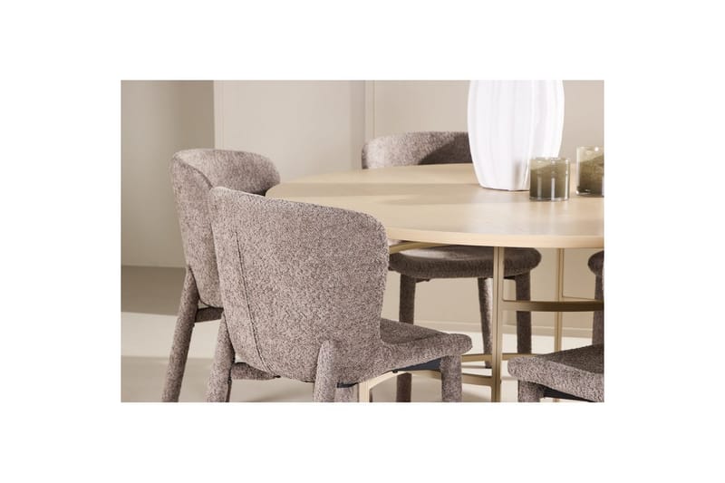 Matgrupp Copenhagen Runt 140 cm med 6st Astoria Stolar Vit / Beige, Brun - Vit / Beige, Brun - Möbler - Matplats - Matgrupp & matbord med stolar