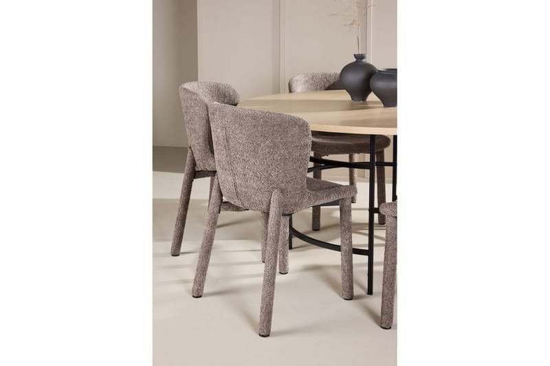 Matgrupp Copenhagen Runt 140 cm med 6st Astoria Stolar Vit / Svart, Brun - Vit / Svart, Brun - Möbler - Matplats - Matgrupp & matbord med stolar