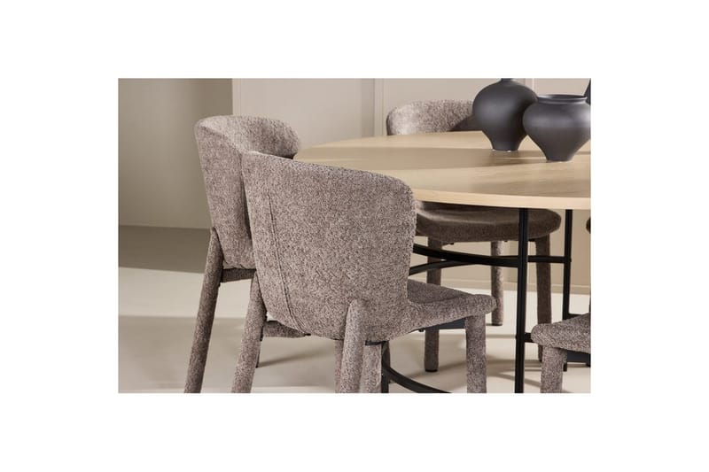 Matgrupp Copenhagen Runt 140 cm med 6st Astoria Stolar Vit / Svart, Brun - Vit / Svart, Brun - Möbler - Matplats - Matgrupp & matbord med stolar