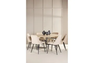 Matgrupp Copenhagen Runt 140 cm med 6st Night Stolar Vit / Svart - Vit / Svart - Möbler - Matplats - Matgrupp & matbord med stolar