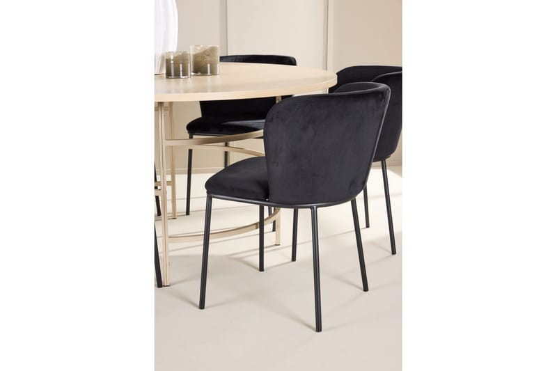 Matgrupp Copenhagen Runt 140 cm Vit/Beige med 6st Edina Stolar - Möbler - Matplats - Matgrupp & matbord med stolar