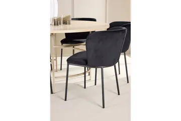 Matgrupp Copenhagen Runt 140 cm Vit/Beige med 6st Edina Stolar - Möbler - Matplats - Matgrupp & matbord med stolar