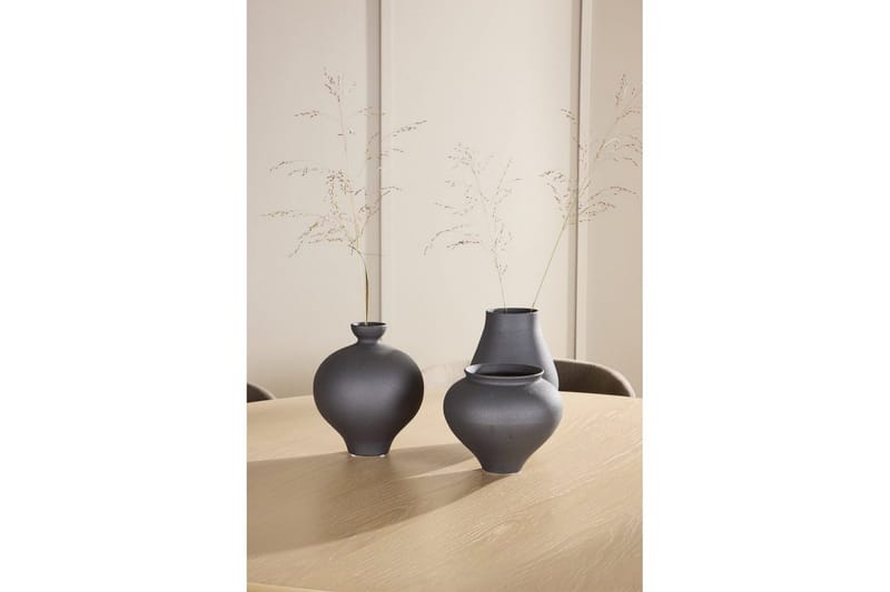 Matgrupp Copenhagen Runt 140 cm Vit/Svart med 6st Edina Stolar Svart / Brun - Svart / Brun - Möbler - Matplats - Matgrupp & matbord med stolar