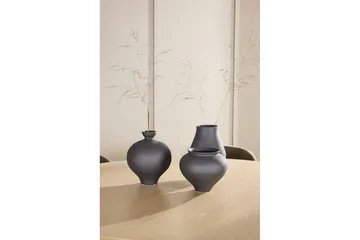 Matgrupp Copenhagen Runt 140 cm Vit/Svart med 6st Edina Stolar Svart / Brun - Svart / Brun - Möbler - Matplats - Matgrupp & matbord med stolar