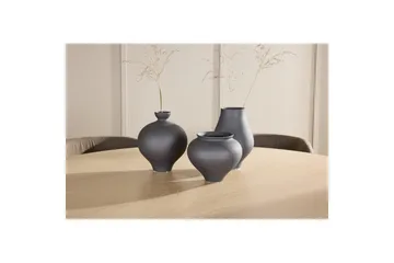 Matgrupp Copenhagen Runt 140 cm Vit/Svart med 6st Edina Stolar Svart / Brun - Svart / Brun - Möbler - Matplats - Matgrupp & matbord med stolar