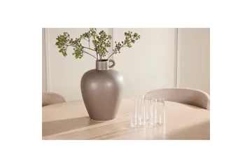 Matgrupp Flora Runt 120 cm Vit med 4st Astoria Stolar Beige - Beige - Möbler - Matplats - Matgrupp & matbord med stolar