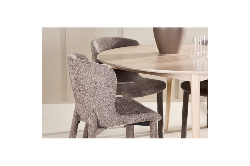 Matgrupp Flora Runt 120 cm Vit med 4st Astoria Stolar Brun - Brun - Möbler - Matplats - Matgrupp & matbord med stolar