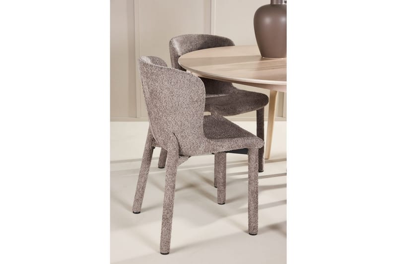 Matgrupp Flora Runt 120 cm Vit med 4st Astoria Stolar Brun - Brun - Möbler - Matplats - Matgrupp & matbord med stolar
