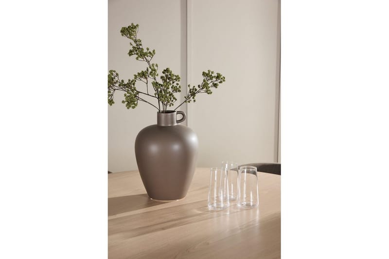 Matgrupp Flora Runt 120 cm Vit med 4st Edina Stolar Svart / Brun - Svart / Brun - Möbler - Matplats - Matgrupp & matbord med stolar