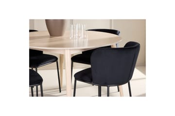 Matgrupp Flora Runt 120 cm Vit med 4st Edina Stolar Svart - Svart - Möbler - Matplats - Matgrupp & matbord med stolar