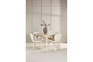 Matgrupp Flora Runt 120 cm Vit med 4st Lilja Stolar - Möbler - Matplats - Matgrupp & matbord med stolar