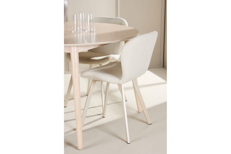 Matgrupp Flora Runt 120 cm Vit med 4st Lilja Stolar - Möbler - Matplats - Matgrupp & matbord med stolar
