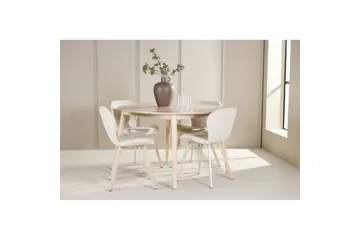 Matgrupp Flora Runt 120 cm Vit med 4st Lilja Stolar - Möbler - Matplats - Matgrupp & matbord med stolar