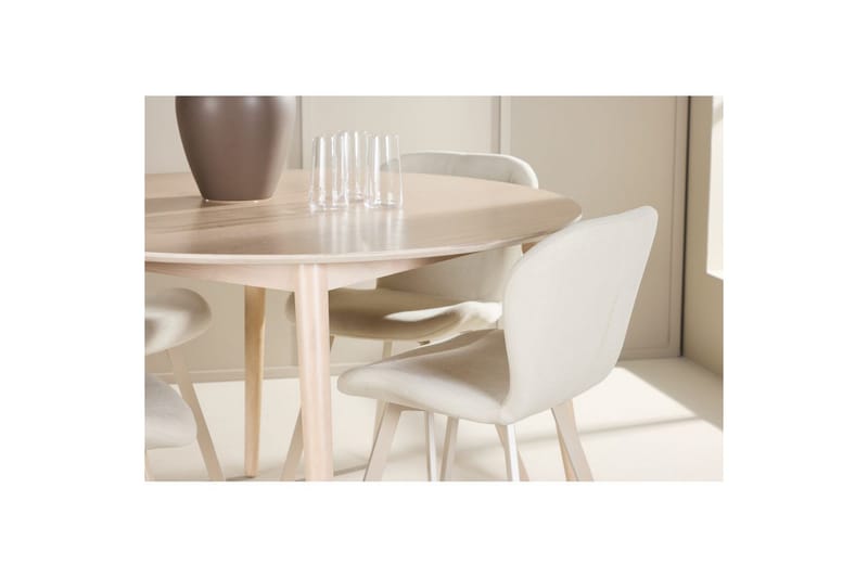 Matgrupp Flora Runt 120 cm Vit med 4st Lilja Stolar - Möbler - Matplats - Matgrupp & matbord med stolar