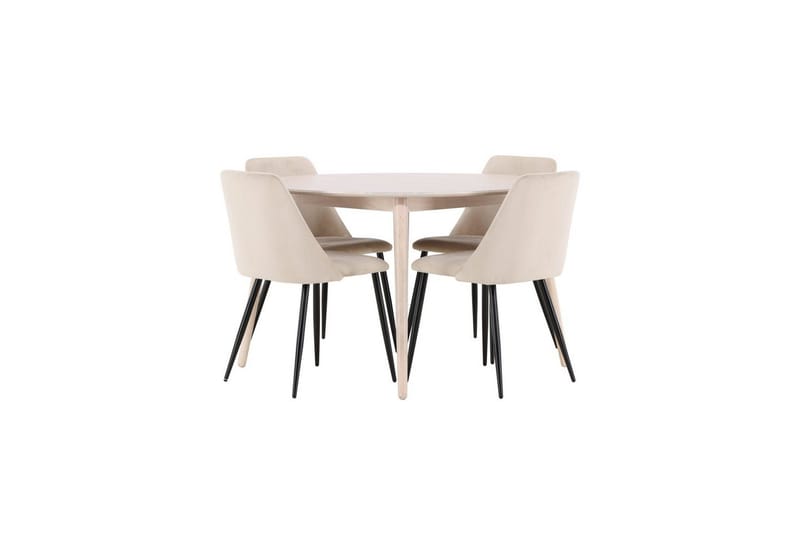 Matgrupp Flora Runt 120 cm Vit med 4st Night Stolar