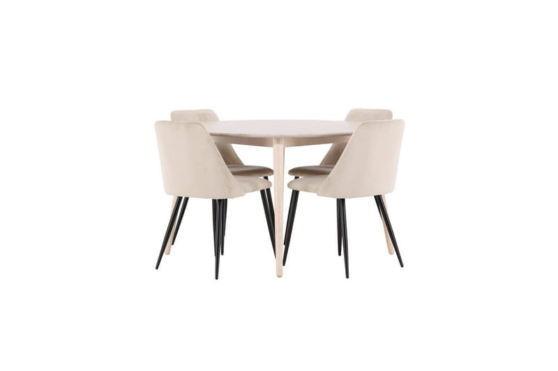 Matgrupp Flora Runt 120 cm Vit med 4st Night Stolar - Möbler - Matplats - Matgrupp & matbord med stolar