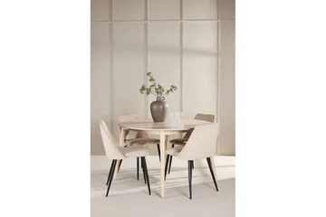 Matgrupp Flora Runt 120 cm Vit med 4st Night Stolar - Möbler - Matplats - Matgrupp & matbord med stolar