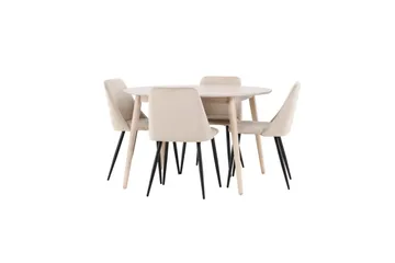 Matgrupp Flora Runt 120 cm Vit med 4st Night Stolar - Möbler - Matplats - Matgrupp & matbord med stolar